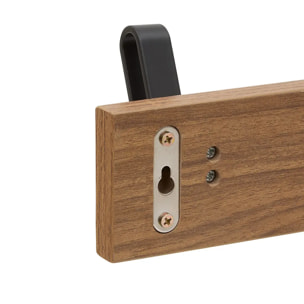 Patère Nocca rectangulaire 7,5x40cm marron