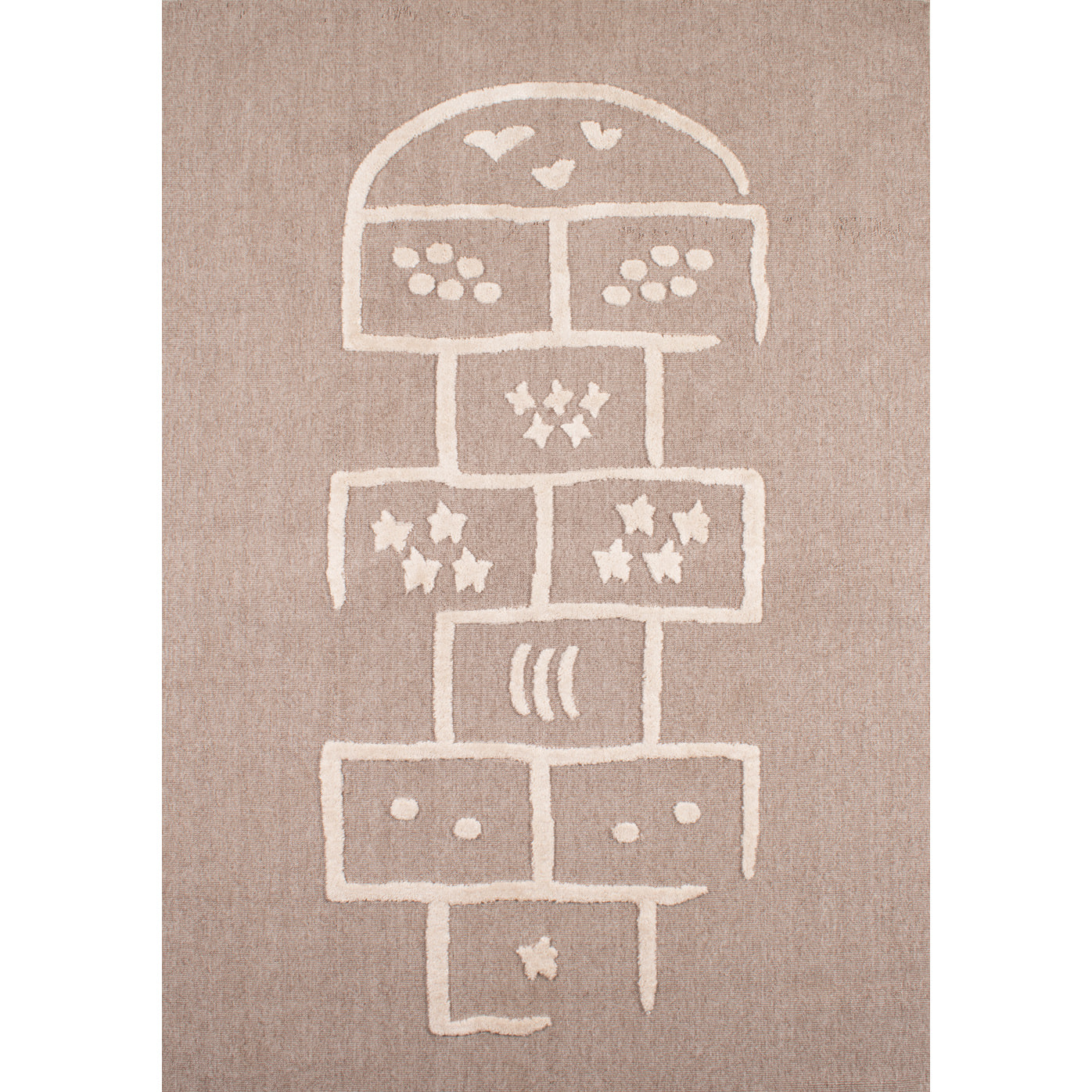 Bambi - tapis enfant motif marelle, beige