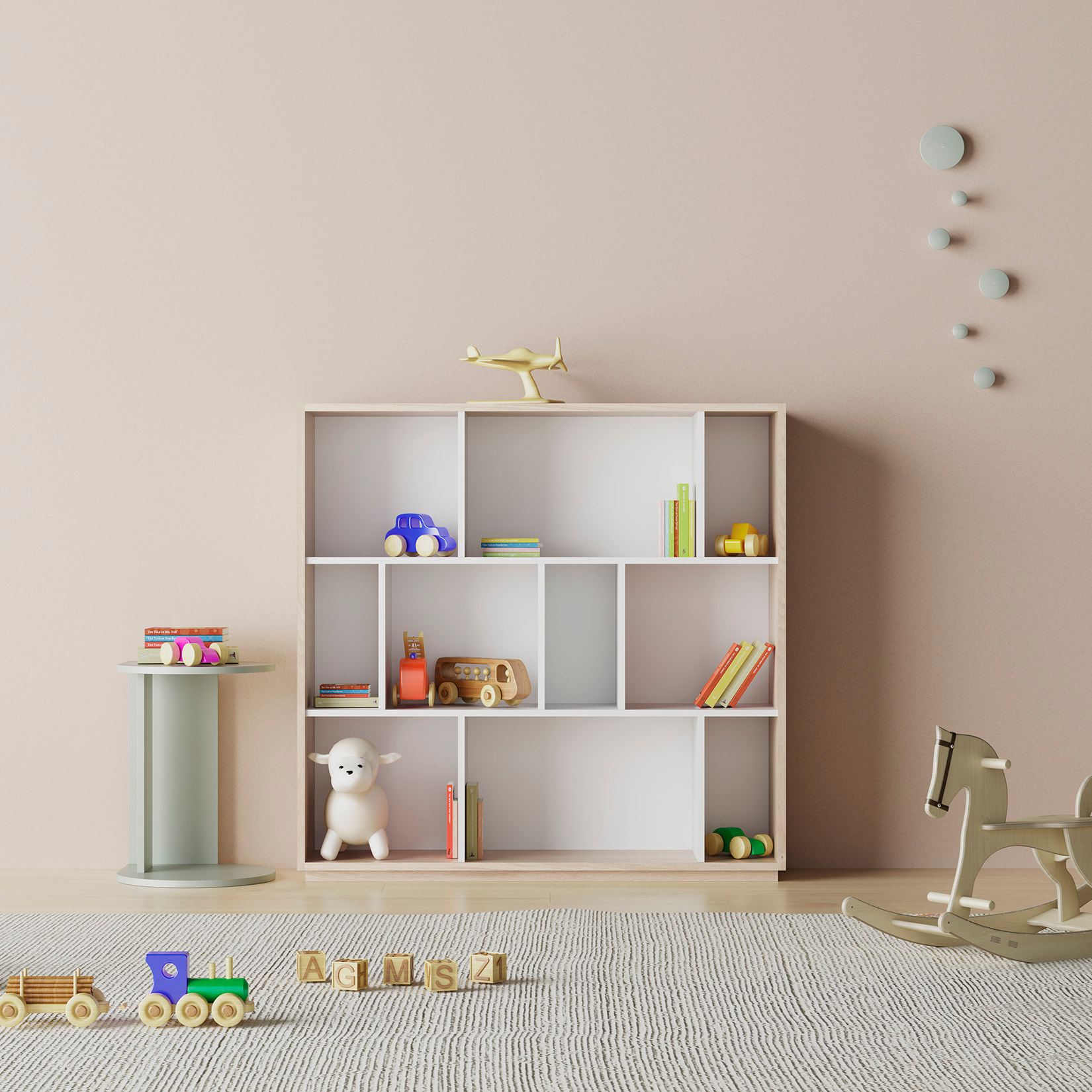 Estantería librería Nack melamina roble-blanco 117x119x32 cm