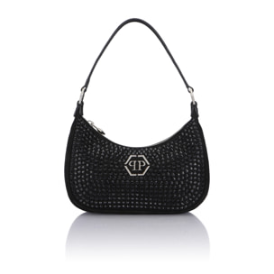 PHILIPP PLEIN Suede Shoulder Bag All-Over Strass