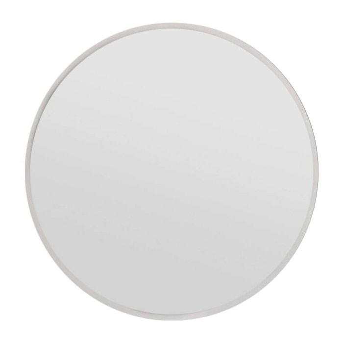 Specchio Dlucchin, Specchiera, Articolo d'arredo a muro, Decorazione con specchio, 60x2h60 cm, Bianco