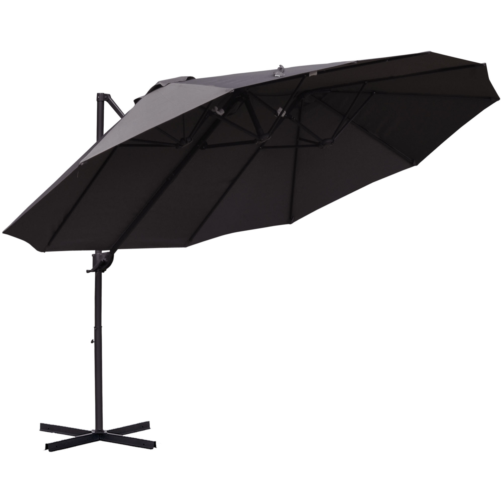 Parasol déporté grande taille – Design pratique – Pied inclus