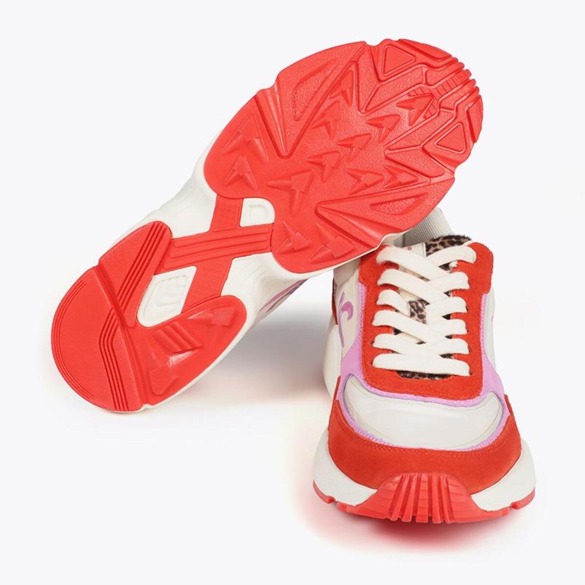 Sneaker Suola Running con Tessuti e Pelle