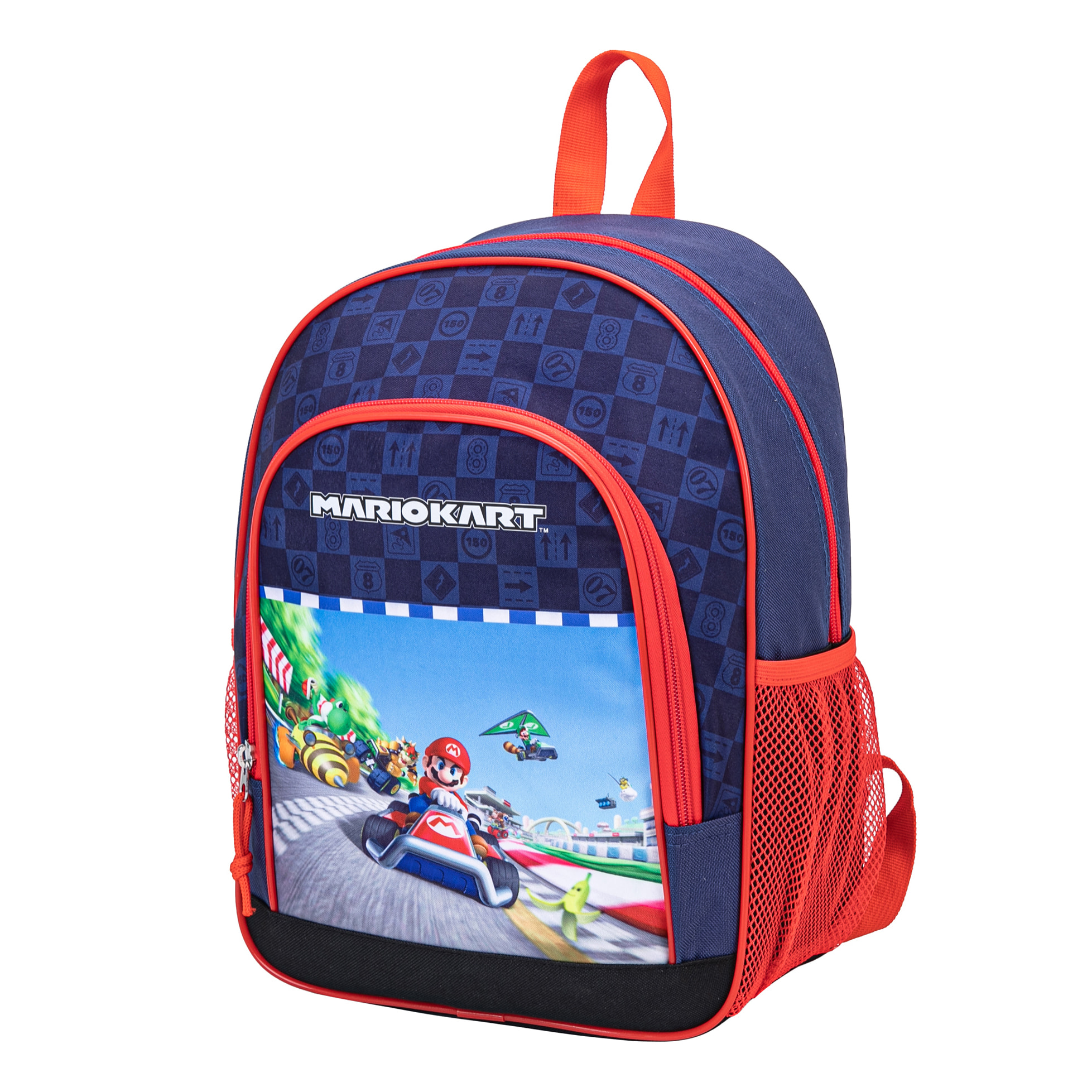 Super Mario Kart Mochila. 2 bolsillos laterales. Espaldera acolchada.
