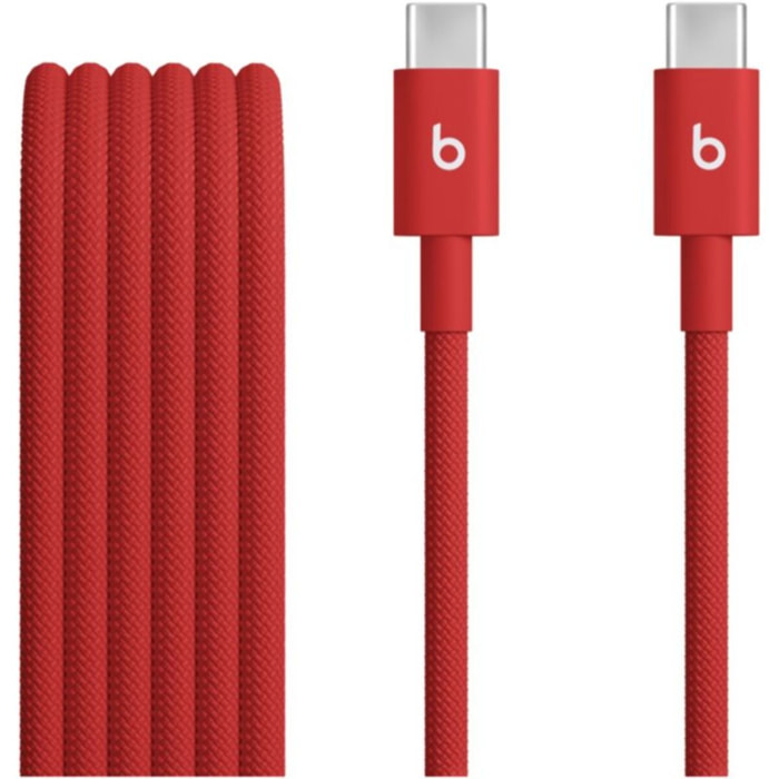 Câble de charge BEATS tissé USB-C vers USB-C 1M50 Rouge flash