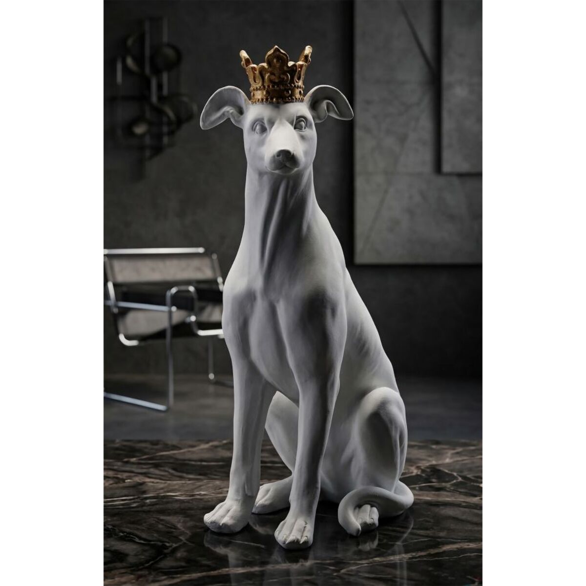 CANE C/CORONA BIANCO CM 20X12,5X33