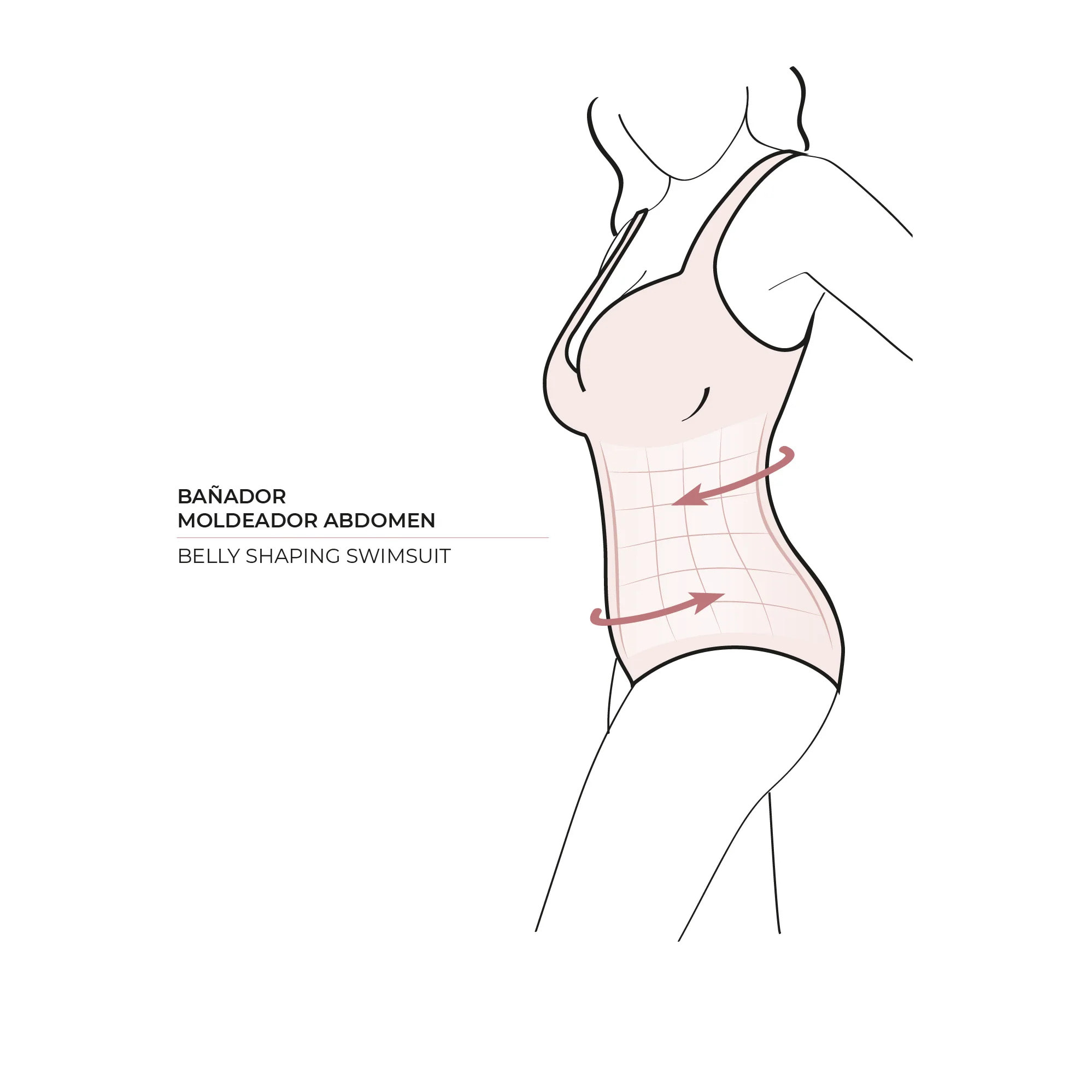 Costume modellante con dettaglio scollatura