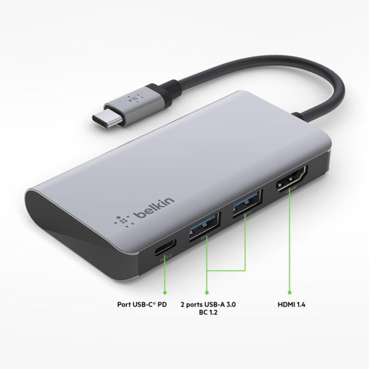 Adaptateur USB C BELKIN USB-C multiport 4-en-1