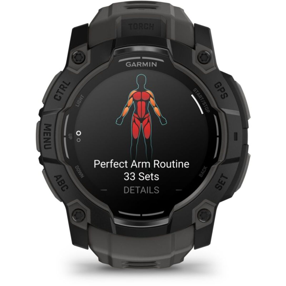 Montre sport GARMIN Instinct3 Amoled 50mm Noir Bracelet gris