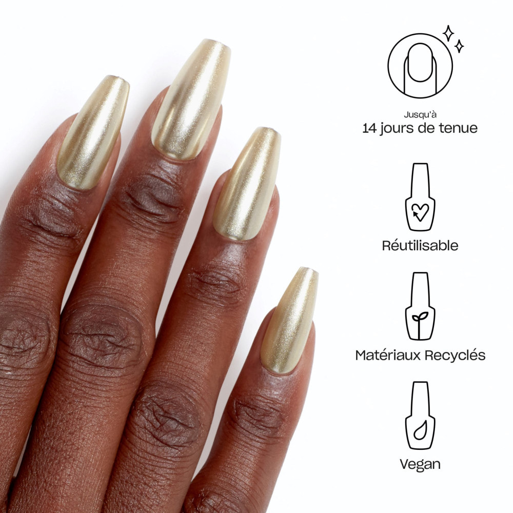 xPRESS-ON - Break the Gold - Faux ongles réutilisables, effet gel - OPI