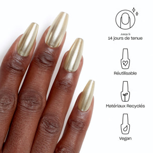 xPRESS-ON - Break the Gold - Faux ongles réutilisables, effet gel - OPI