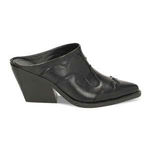 Sandalias negras con tacón de 6,5