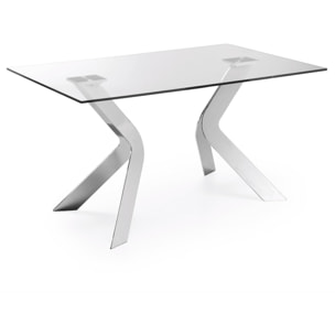 Table Westport en verre et pieds en acier finition chromée 150 x 90 cmLa Forma -