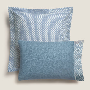 Funda de almohada algodón estampado hojas Inpat color azul 100% Algodón