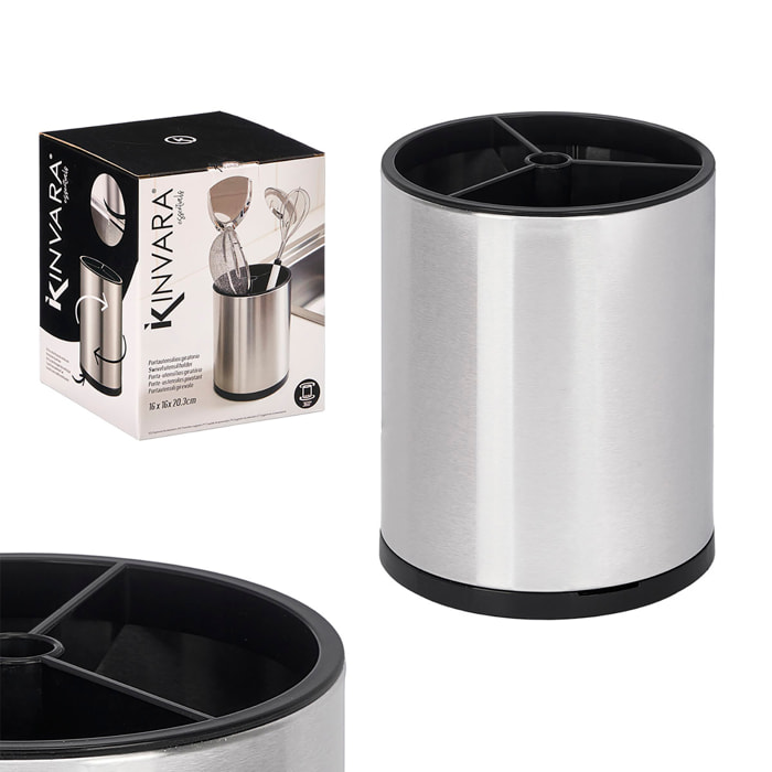 Portautensili in acciaio rotante. 20,5cm