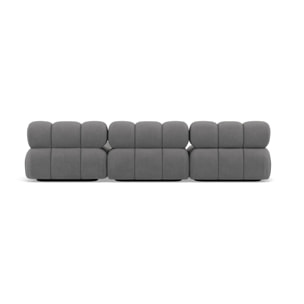 Ruby - canapé modulable d'angle droit 4 places en velours texturé - Gris