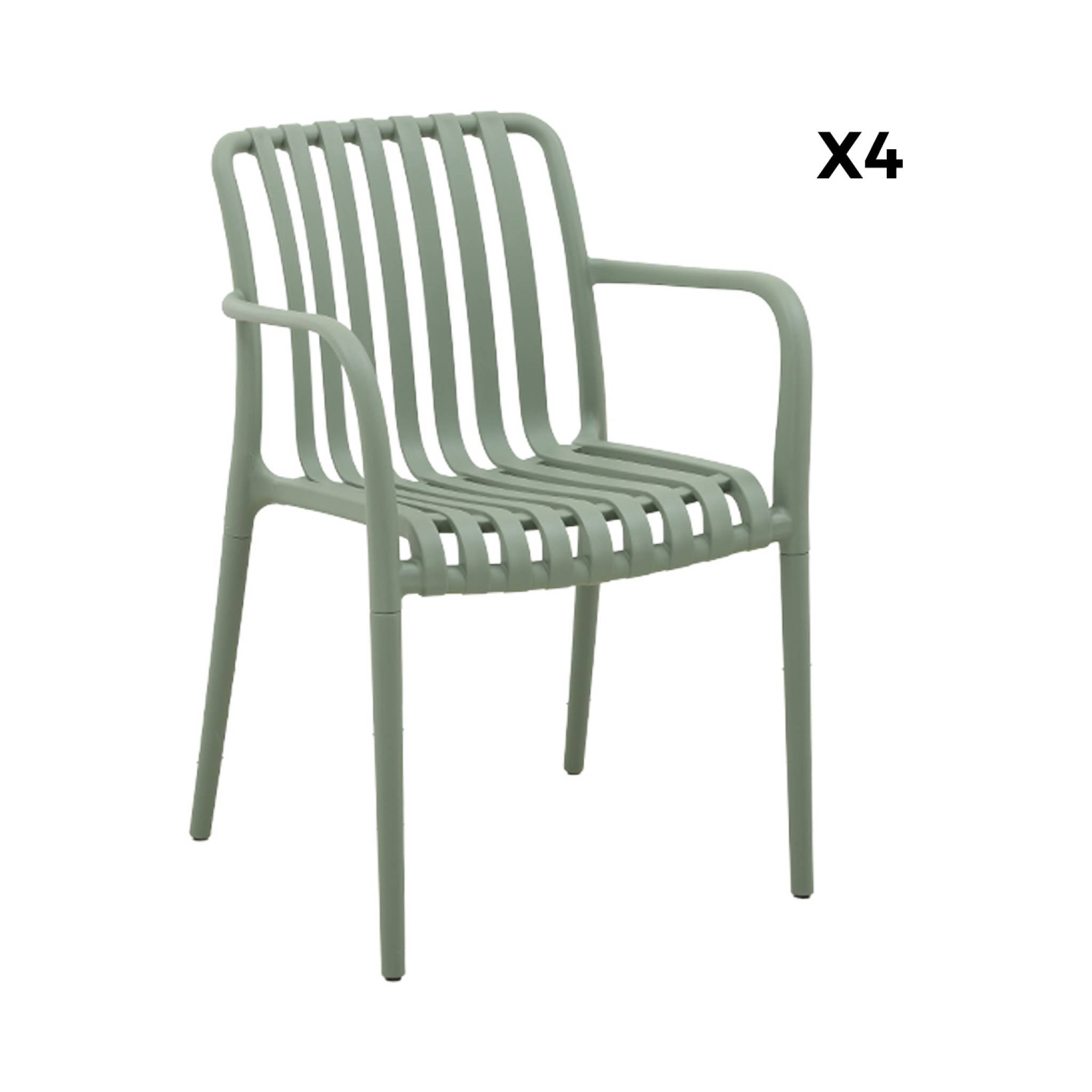 Fauteuil de jardin plastique (lot de 4) AGATHE FAUTEUILS