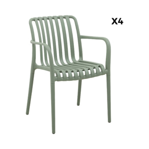 Fauteuil de jardin plastique (lot de 4) AGATHE FAUTEUILS