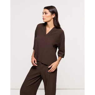 Camisa Manga Larga Marrón - Ponti