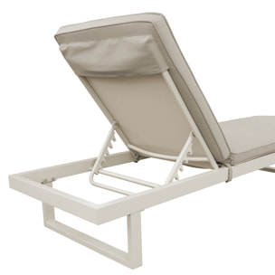 Bain de soleil en aluminium avec coussin beige PALOMINOS