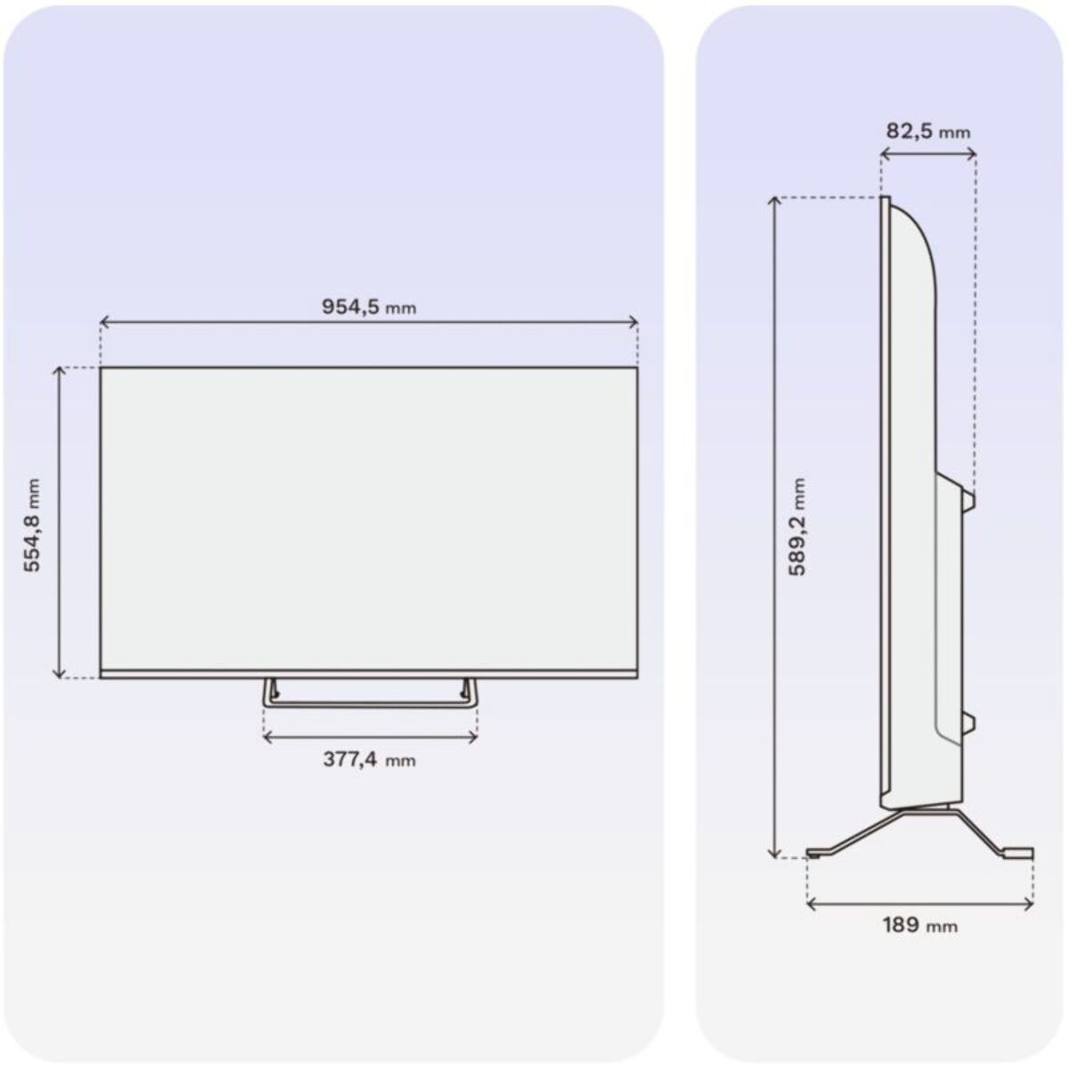 TV QLED ESSENTIELB 43QLED306W 43" (109 cm) 4K - Smart TV, coloris blanc