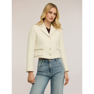Motivi - Chaqueta corta en tejido bouclé - Blanco