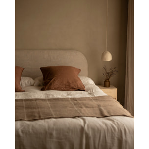 Tête de lit déhoussable en lin beige en différentes tailles