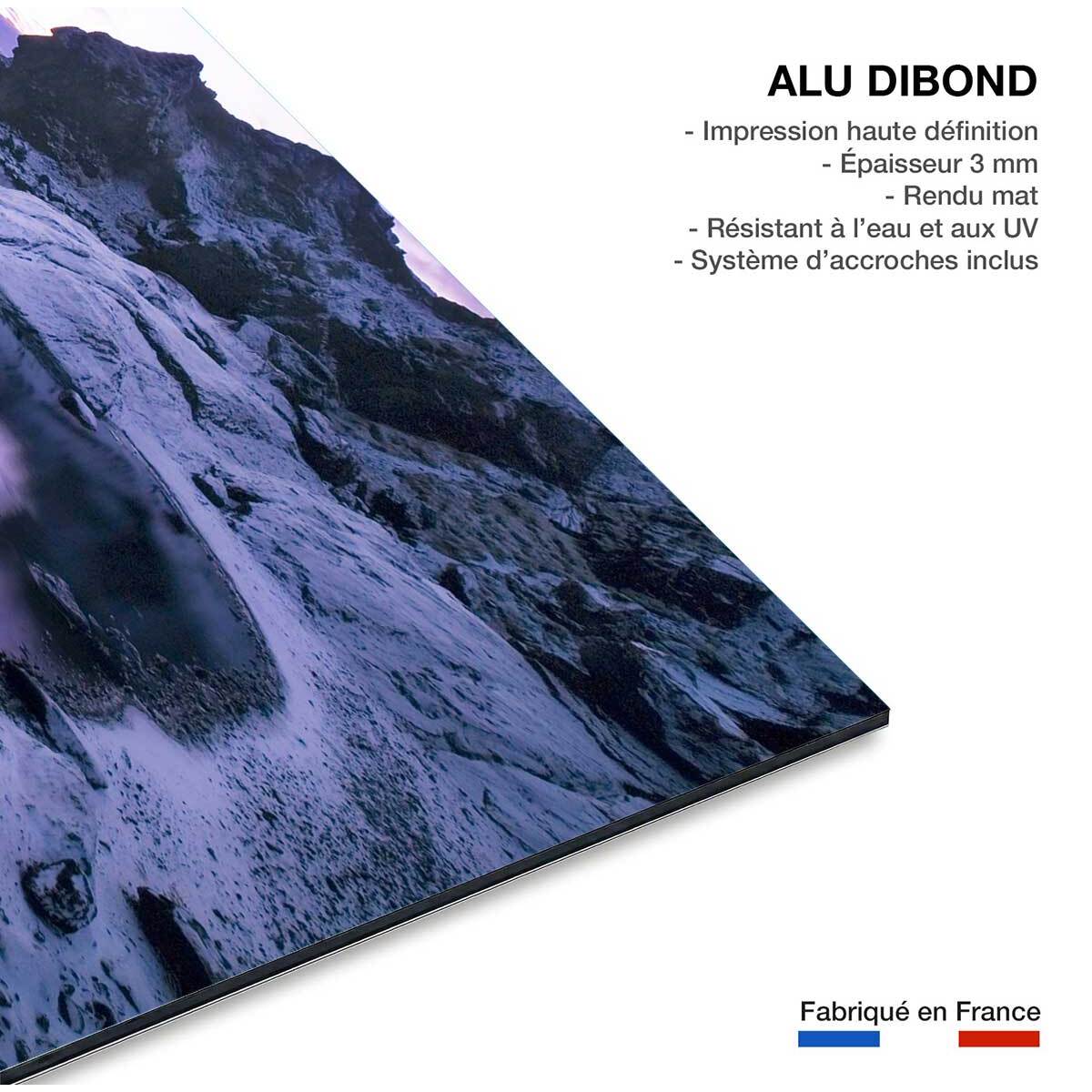 Tableau paysage d'hiver crepuscule sur glace  Tableau alu Dibond