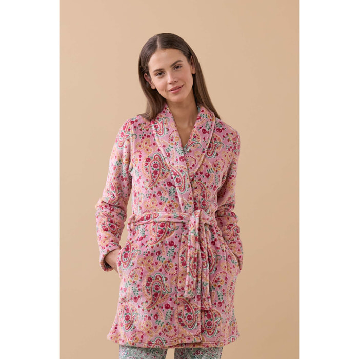 Vestaglia donna sofy in coral con fusciacca Noidinotte