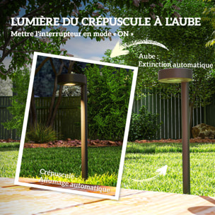Lot de 8 spots solaires LED extérieurs marche arrêt automatique 3000K noir