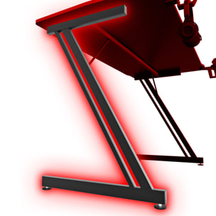 Spector - Scrivania da Gaming 120x60x76 cm in MDF e Metallo Nero