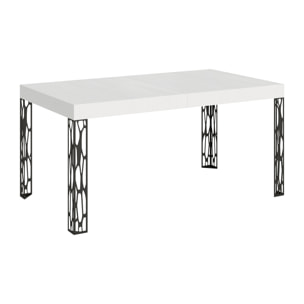 Mesa extensible 90x160/264 cm Ghibli Fresno Blanco estructura Antracita