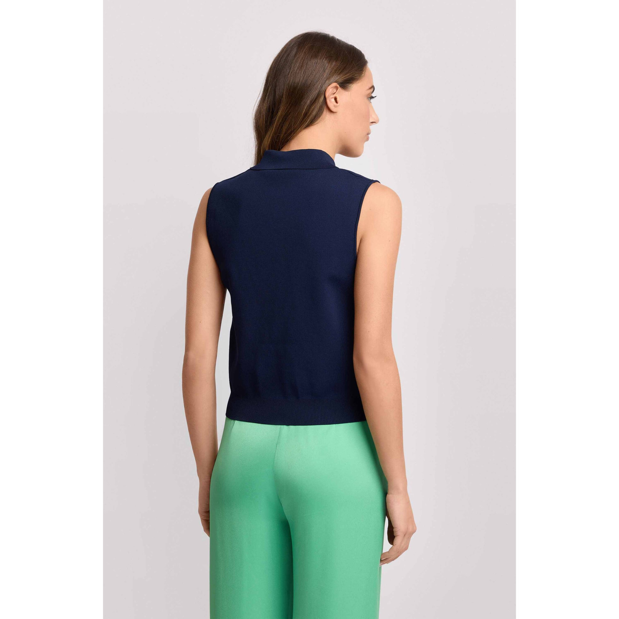 Kocca - Maglia senza maniche Donna, Tinta unita, Colletto di camicia