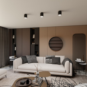 Lampada da soffitto Nano in acciaio nero opaco