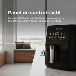 Freidora sin aceite EVVO Tasty Fryer Advance 6L, capacidad 6 l, hasta 200ºC, 1700W, panel táctil, doble resistencia