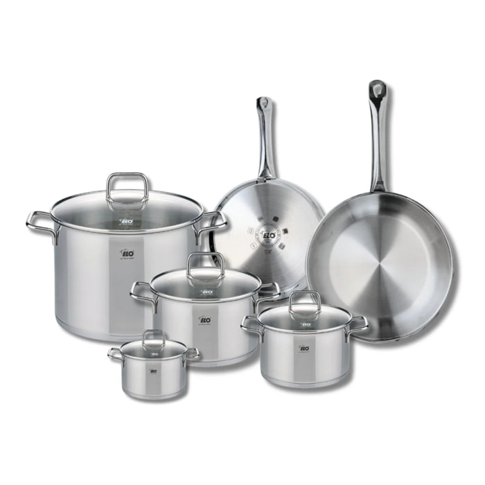 Ensemble de 2 Poêles de cuisson 24 et 28 cm et 4 faitouts 12, 16, 20 et 26 cm Elo Profi Citrin