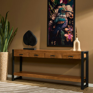 Console XXL bois métal 180 cm MILORA