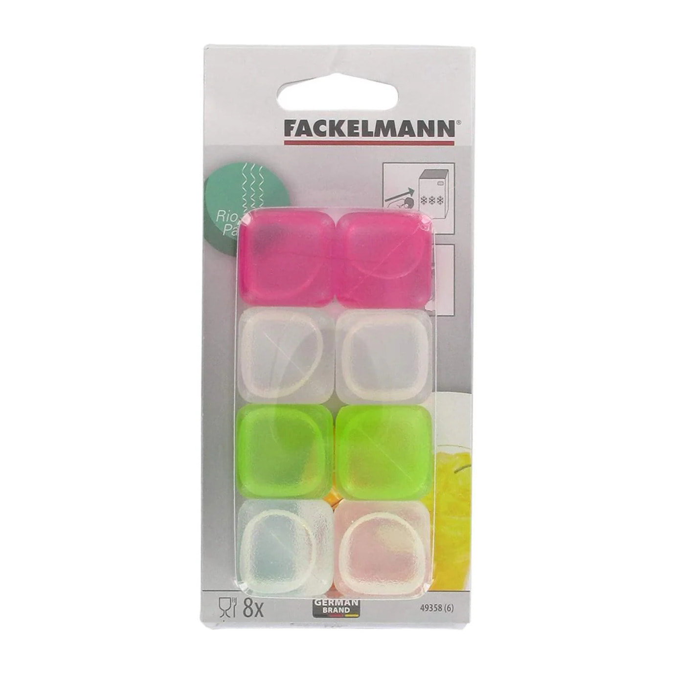 Lot de 8 glaçons réemployables en plastique Multicolore Fackelmann