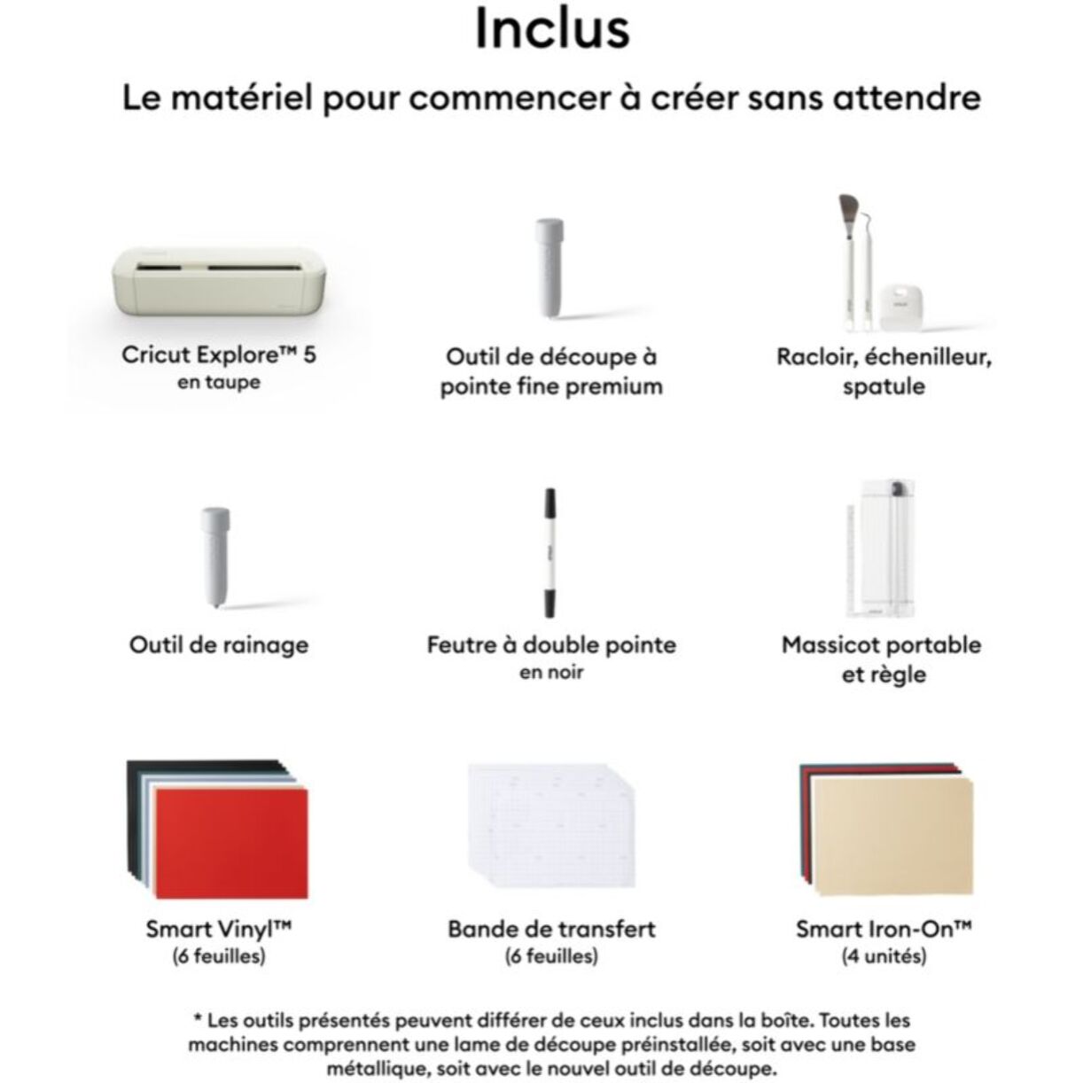Machine de découpe CRICUT Pack Explore 5 Crème