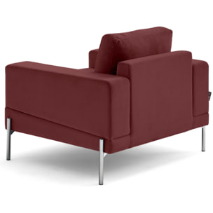 Isaure - fauteuil en velours - Bordeaux