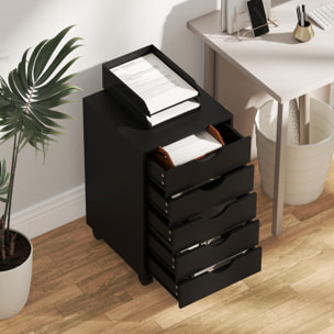 Caisson bureau 5 tiroirs mobile dim. 40x40x67cm noir