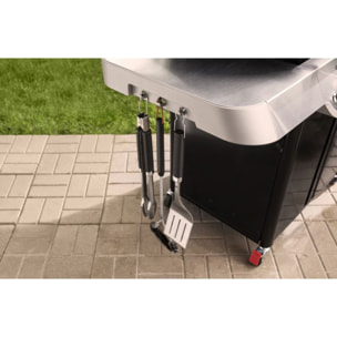 Barbecue gaz WEBER Genesis E-315 noir inox 3 brûleurs sur chariot, 68x48 cm