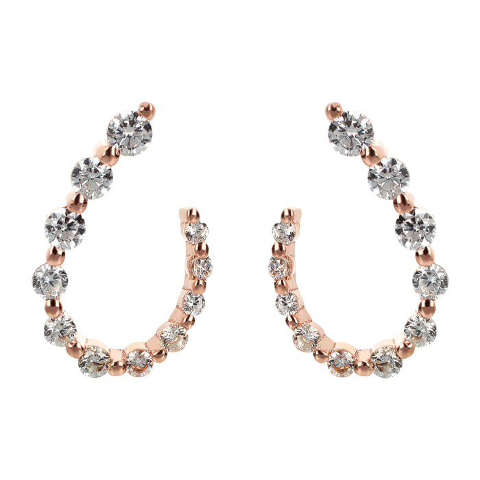 Orecchini a Lobo con Cubic Zirconia Bianche