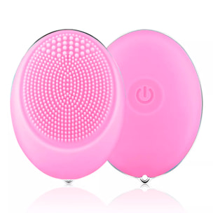 DAM Micro cepillo eléctrico de silicona para la limpieza y masaje facial. Batería incorporada, hasta 110 usos. 4x2,5x5 Cm. Color: Rosa Claro
