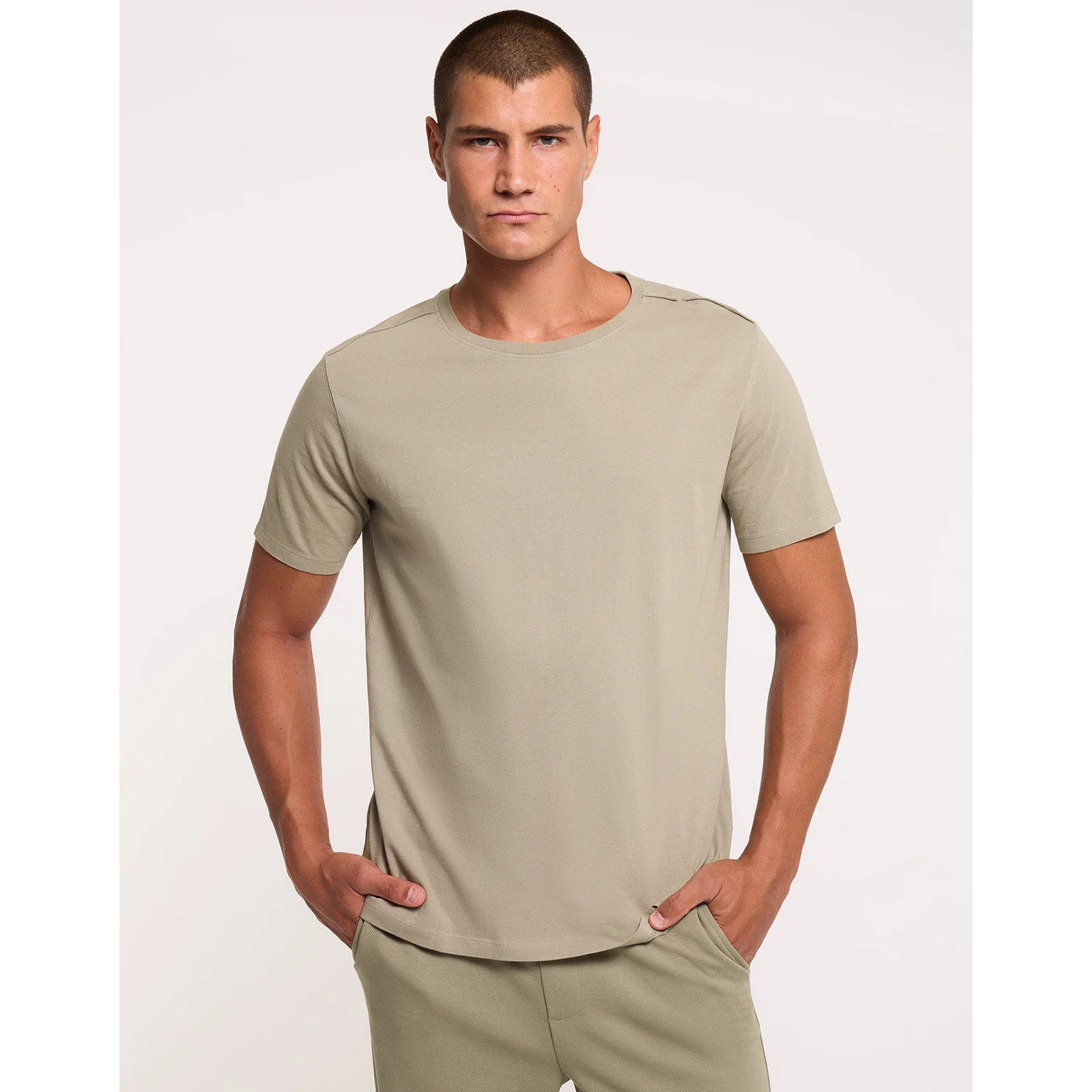 Camiseta Manga Corta Caqui Claro - Nurea
