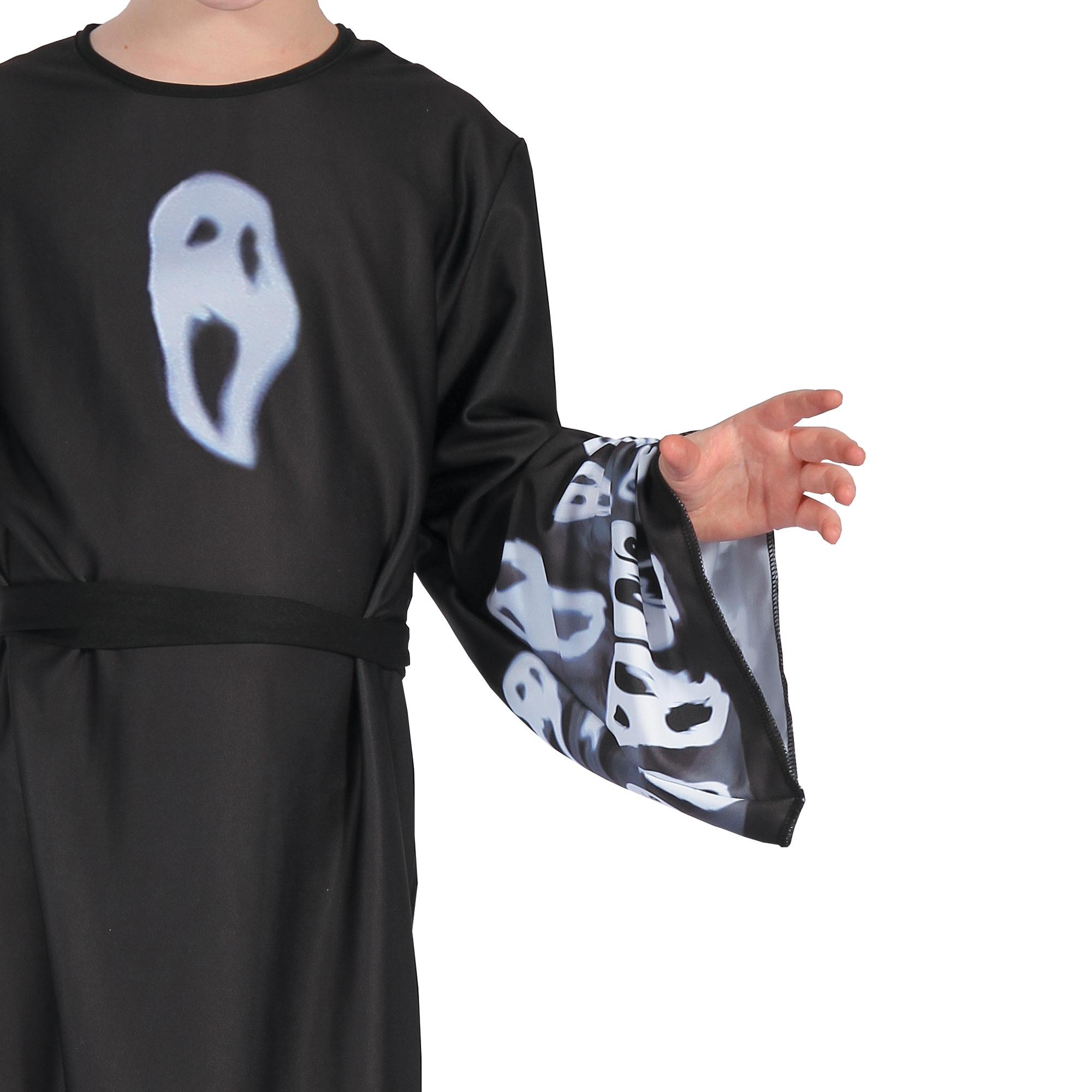 Costume Halloween Fantasma Scream Ghost Nero Bambino Unisex