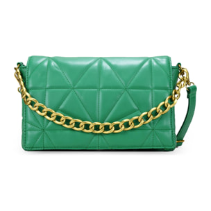 Bolso bandolera verde con solapa