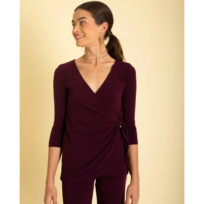 Blusa de mujer drapeada elegante