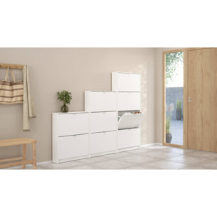 Scarpiera Desideria, Mobile portascarpe, Armadio da ingresso multiuso, Mobiletto per calzature, 70x17 h162 cm, Bianco