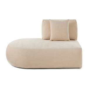 Santorini - module d'assise gauche - en tissu texturé - Beige